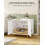 Cat Litter Box Enclosure, Hidden Litter Box Furniture with Double Doors, Wooden Pet House Side End Table, Tall Legs, 80 x 55 x 70 cm, Living Room, Bedroom, White
