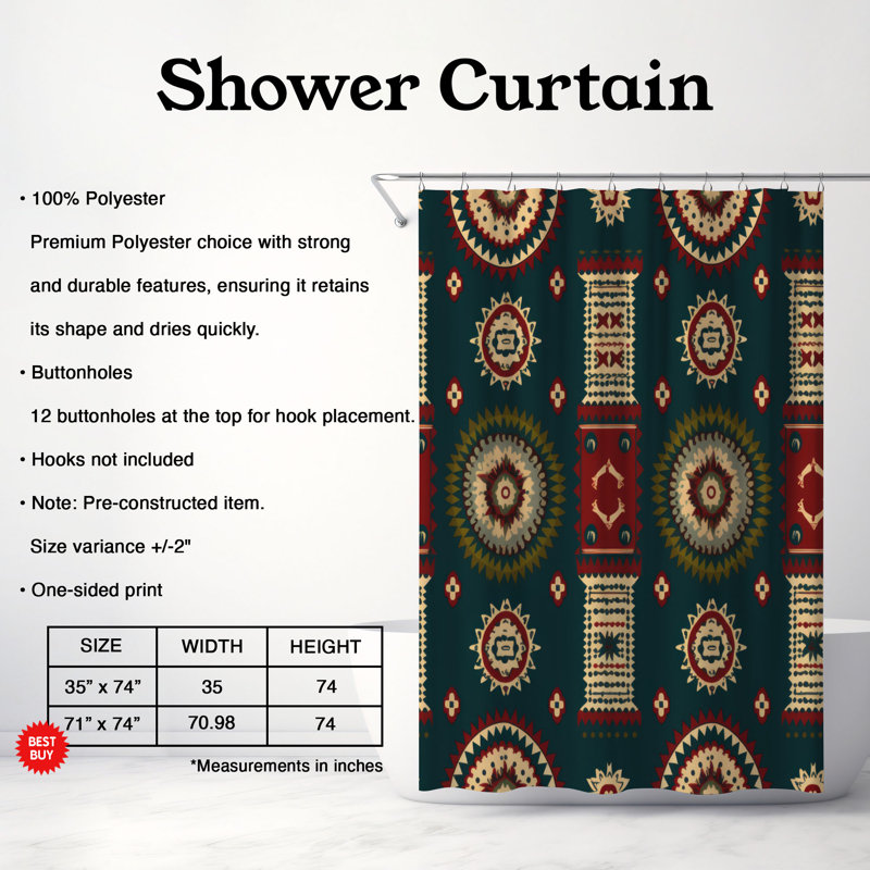 Boho Stars - Premium Shower Curtain, 74" H x 71" W