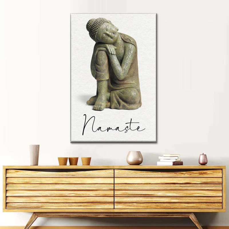 Namaste assis Bouddha sur toile, H 24 po x l 16 po x P 1,25 po