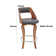 Brookson Swivel Counter or Bar Height Bar Stool with Open Back in Faux Leather, and Walnut Wood