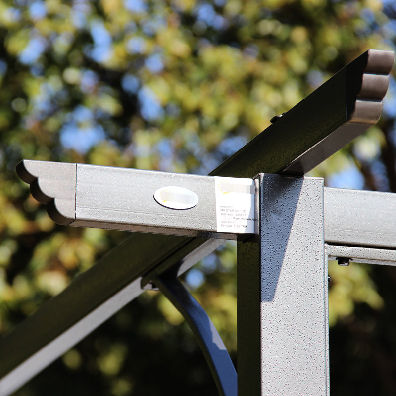 Pare-soleil d'extérieur rétractable Pergola 11,5 'X avec protection pour le jardin, le barbecue, le patio, la structure en acier de la cour arrière, la cour arrière à cadre robuste gris, le barbecue