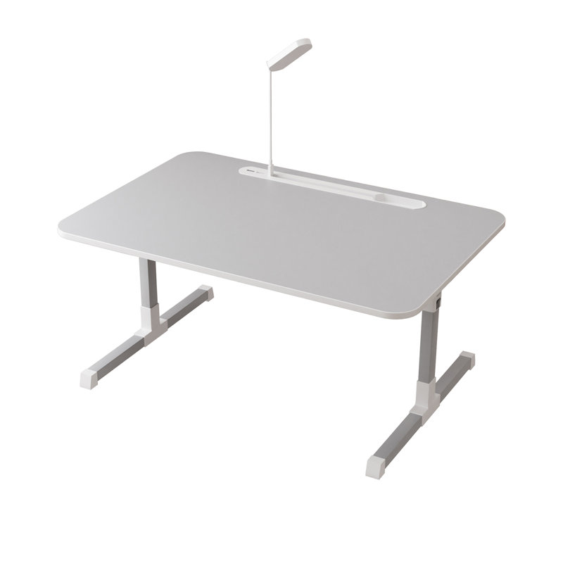 Table d'ordinateur portable pour plateau de lit, support de lit d'ordinateur portable réglable, bureau pour ordinateur portable avec lumière DEL, table debout portable avec pieds pliables, chargement USB, tablette pliable pour canapé-lit