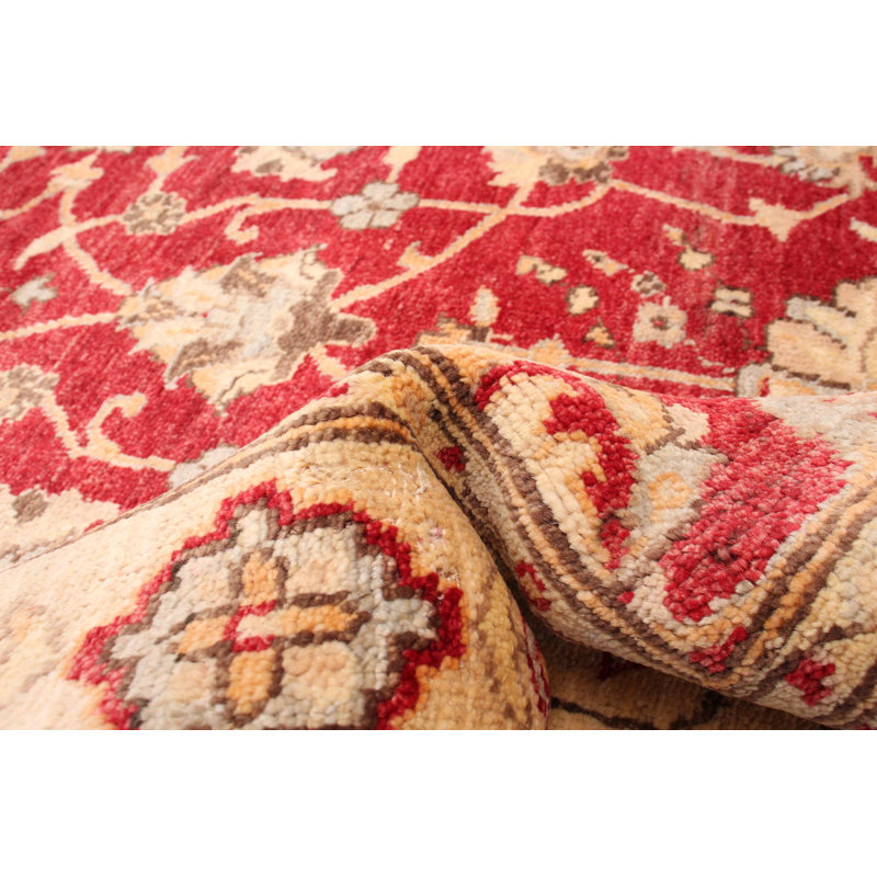 Tapis unique en laine noué à la main 4 pi x 5 pi 10 po nouvel âge Attalla