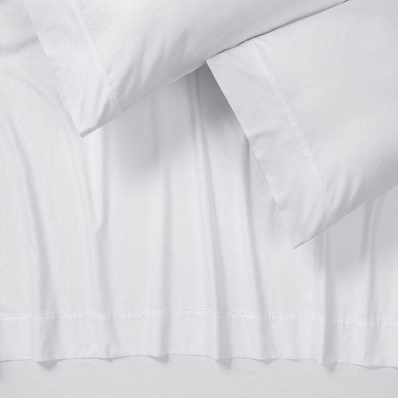 Microfiber Percale Sheet Set, King Sheet Set with 2 Pillowcases, White