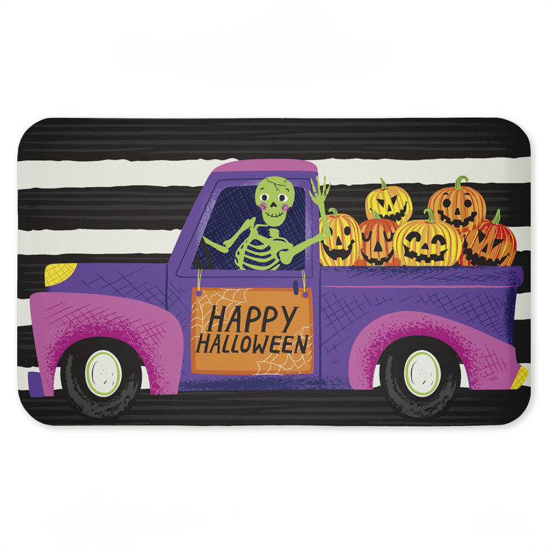 Tapis de sol anti-fatigue Happy Halloween Skeleton