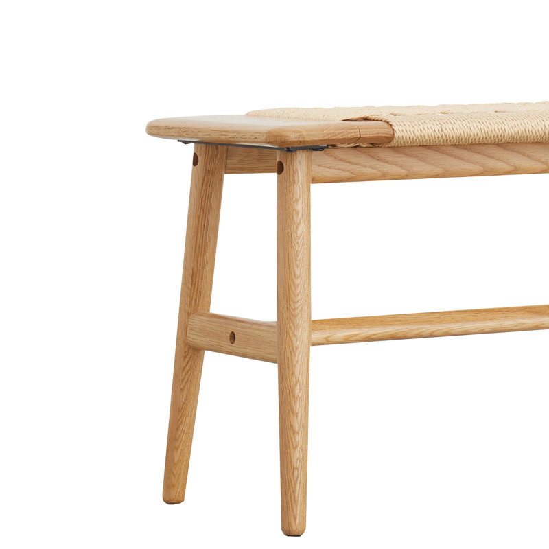 Banc tissé à 100% en bois massif - Rehausse l'esthétique de la maison en chêne pour la salle à manger
