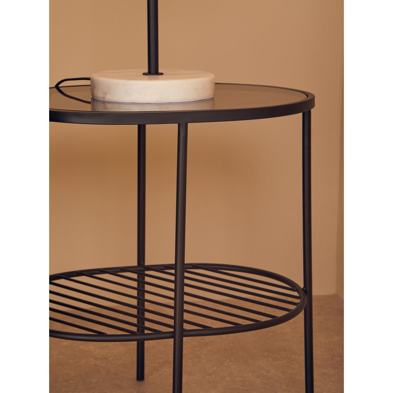 Agretha Glass Top End Table
