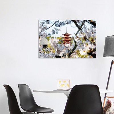 Beautiful Pagoda And Sakura In Miyajima by Philippe Hugonnard - Wrapped Canvas Print
