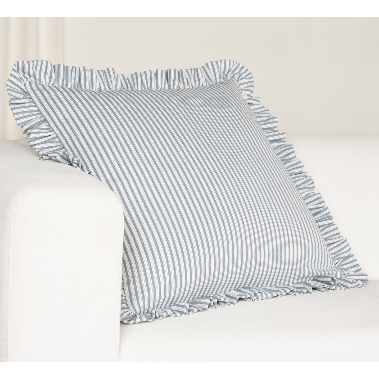 20" x 20" Cotton Throw Pillow, Polyester, Light Blue