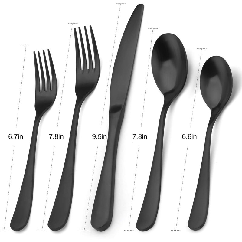 Matte Black Silverware Set