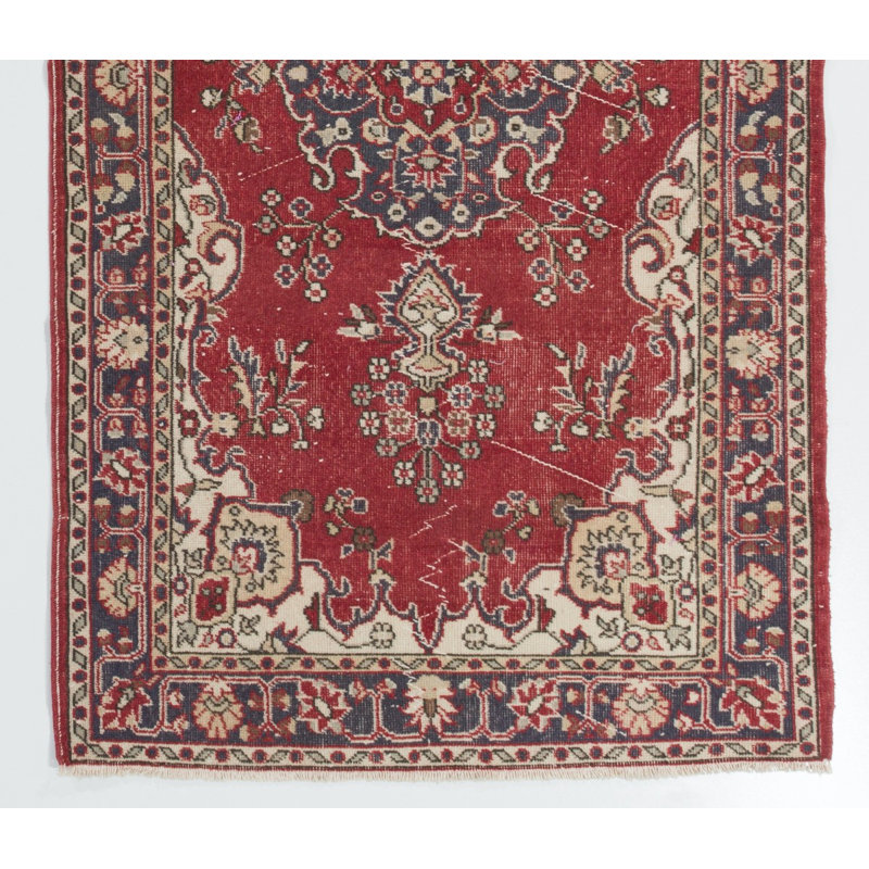 Tapis turc rétro noué à la main de conception unique One-of-a-Kind
