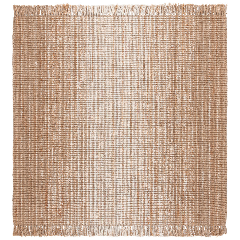 Natural Fiber Flatweave Jute Rug, Square 6'