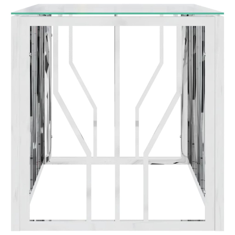 Maizley Frame Single Coffee Table, Glass, Silver