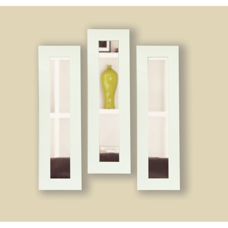 Ensemble 3 pièces de miroirs larges panneaux Scioli, H 29,5 po x l 11,5 po