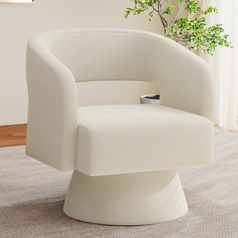 Fauteuil demi-tonneau pivotant Modern, Blanc