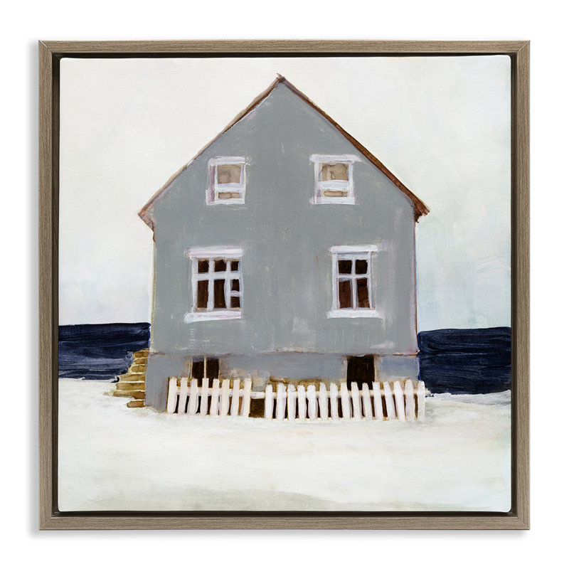«Winter Beach House Landscape», art mural sur toile flottante par Stellar Design Studio, H 25 po x l 25 po