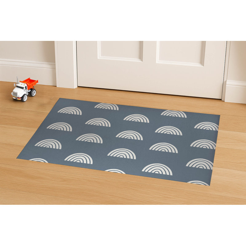 Bows Indoor Doormat, Blue, 60" W x 84" L
