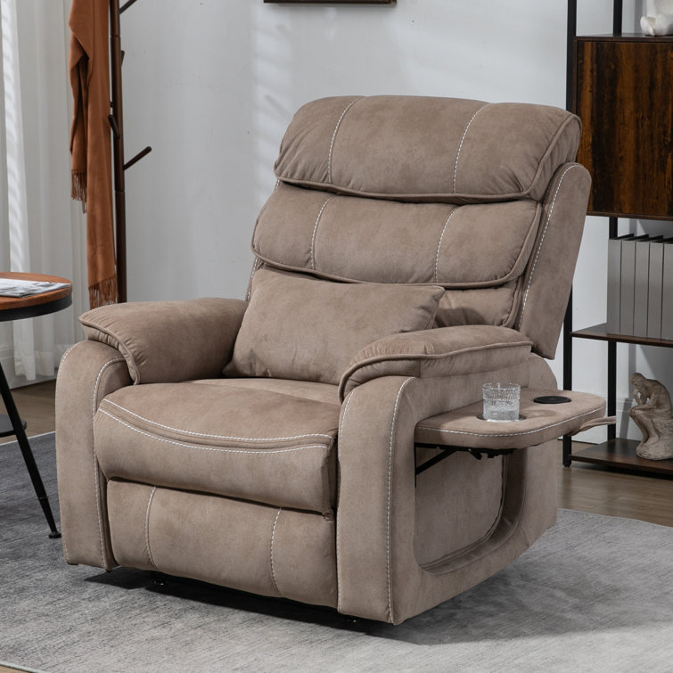 Lajuane Lay Flat Recliner in 74.8 Length, Dual Motor Power Lift Chair with Lumbar Pillow, Wireless Phone Charger & Cup Holder Hokku Designs