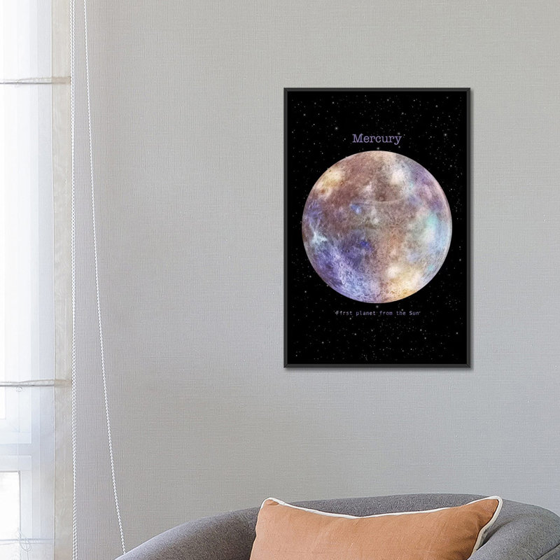 «Mercury», impression sur toile, H 26 po x l 18 po x P 1,5 po, Toile avec cadre noir, Pas de tapis