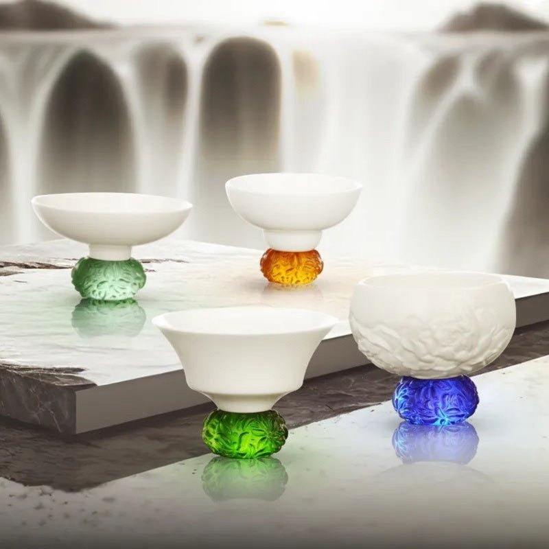 LIULI Living, Bone China Sake Cup | Seasonal Treasures (Set of 4)