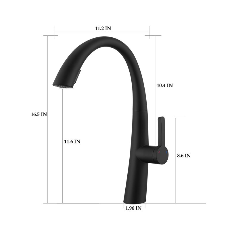 HHK HOME Kitchen Faucet, Matte Black