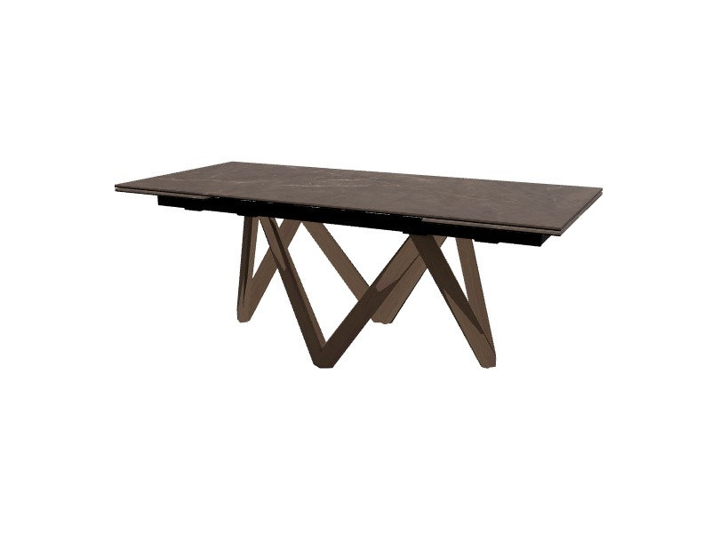 Cartesio Extendable Tables, 29.63"H x 78.75"L x 39.38"W, Golden Statuary Marble, Smoke