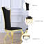 Chaise d'appoint en velours noir Hudhaifa
