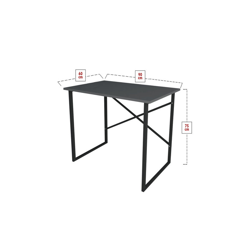 Aistis Rectangle 90cm L Computer Table, Black