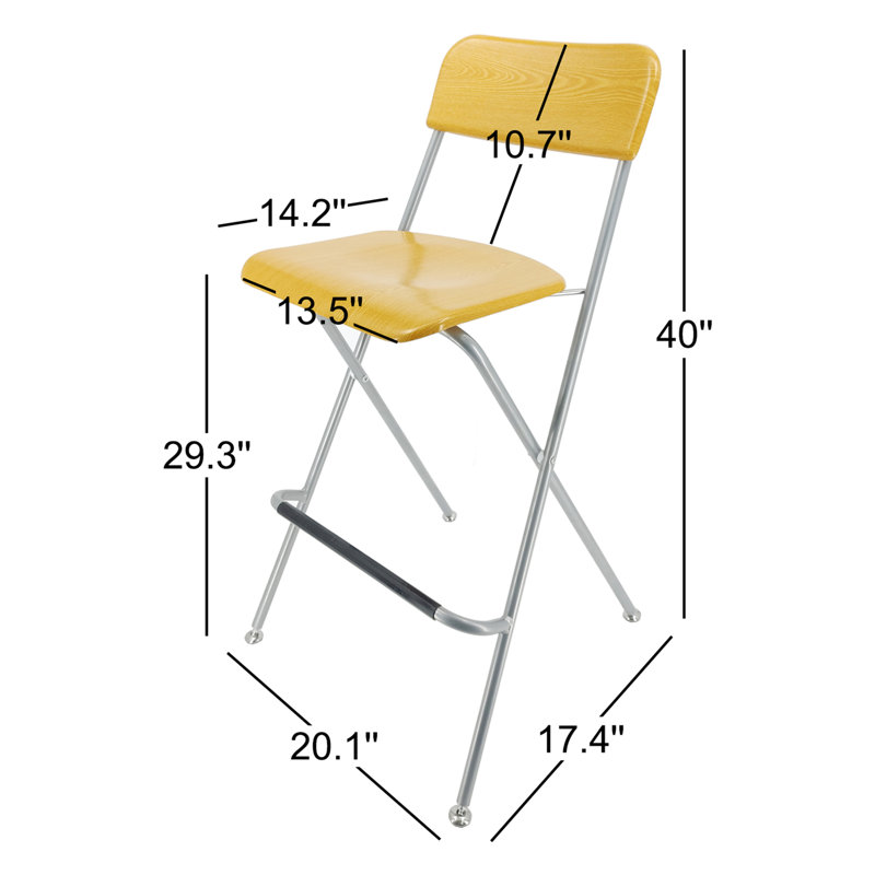 Chair, Folding Bistro Bar Stool Wood / Metal
