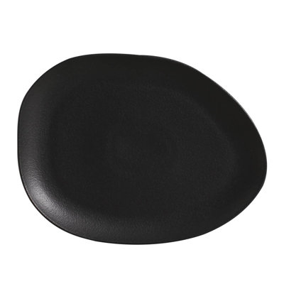 Ensemble de 6 assiettes en grès noir mat commercial allant au lave-vaisselle, 12,2 po