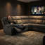 Ensemble de canapé réglable gris foncé manuel avec fentes de rangement pour porte-gobelets, inclinable à 110-115 ° pour la détente