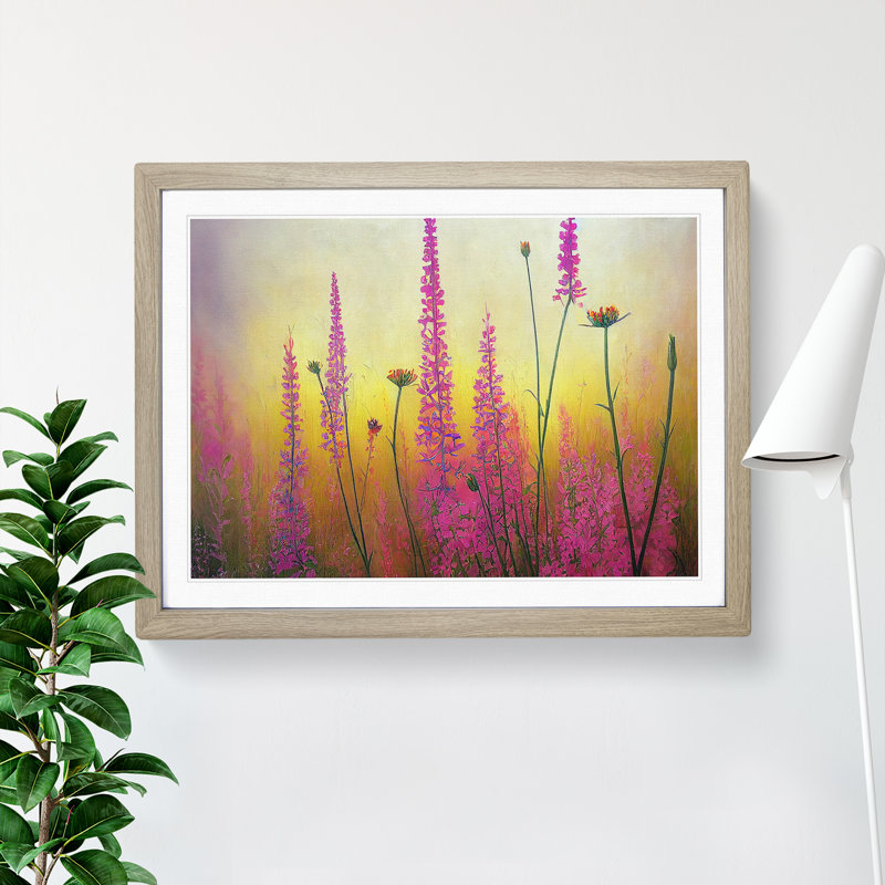 Irresistible Wildflowers Floral - Single Picture Frame Print, 25cm H x 34cm W x 2cm D, Oak