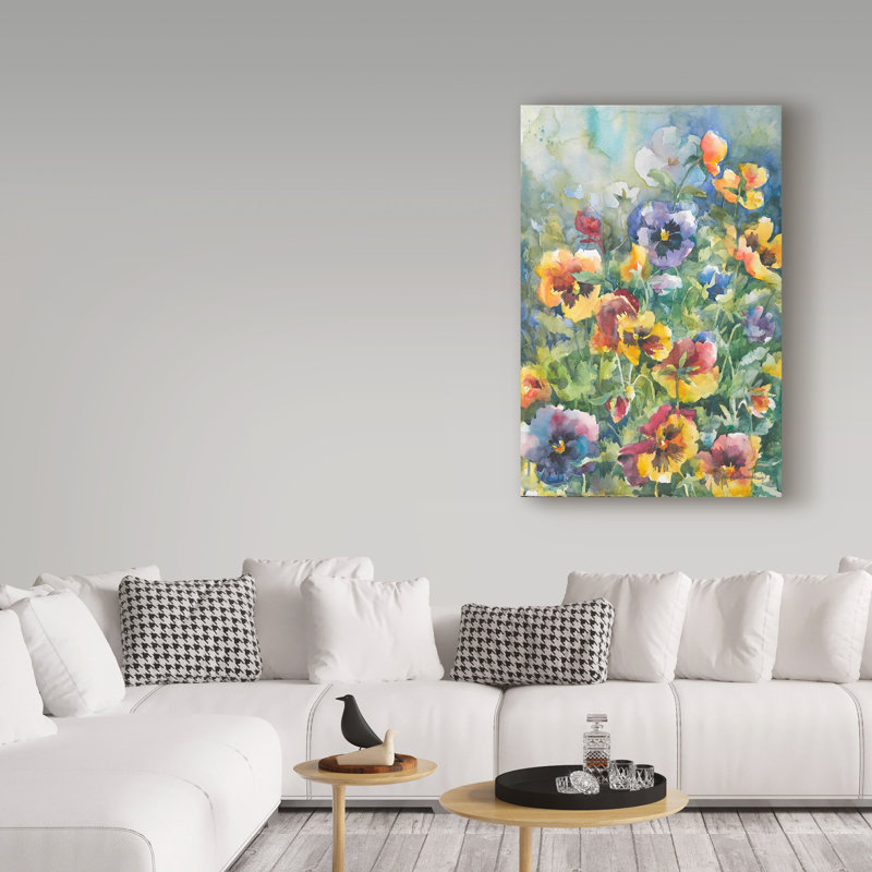 «Paint Perfect Pansies» par Mattox, reproduction d'aquarelle sur toile tendue, H 24 po x l 16 po x P 2 po