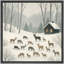 Hiver, art mural, impression sur toile, décoration murale de chambre à coucher-118759416-118759418