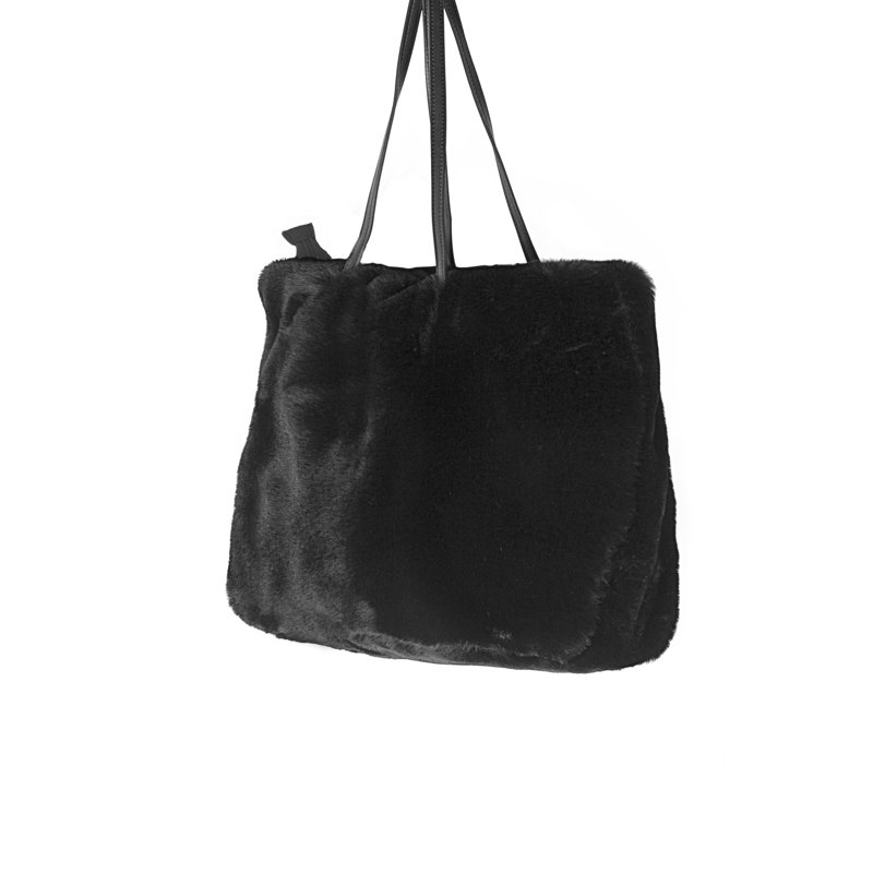 Latitude Run® Fashion Classic Faux Fur Handbag, Black