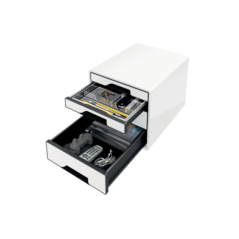 Plastic Desk Organiser, White/Grey