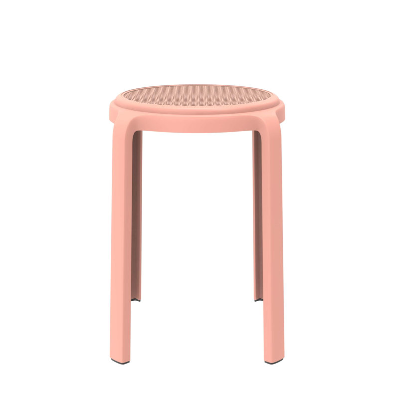 Tabouret rond en plastique empilable Alysoun, Rose