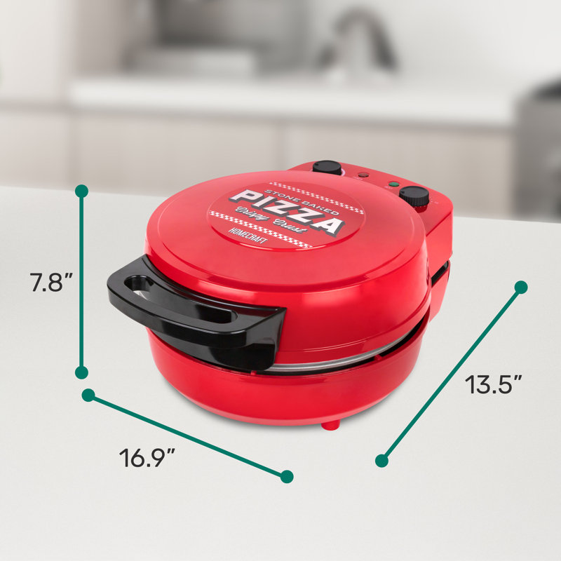 Homecraft 12" Stone Baked Pizza Maker, Red