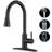 Single Handle Pull Down Sprayer Kitchen Faucet High Arc Stainless Steel Faucet with 3-Function Sprayer-101056578