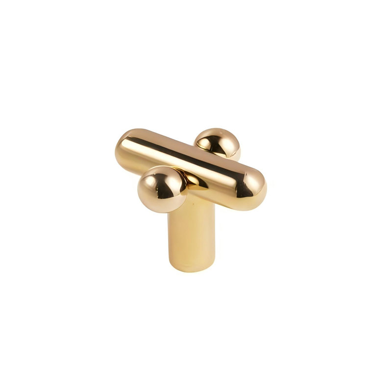 1-1/5" Length Bar Knob, Bright Gold