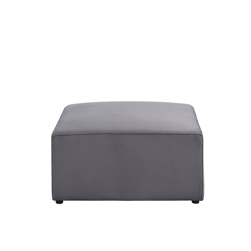 Basinger 83cm Wide Square Standard Ottoman, Grey