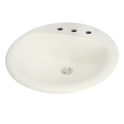 Transolid Madison 20'' Vitreous China Circular Bathroom Sink with Overflow