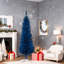 Arbre de Noël bleu à crayon mince, plastique durable, décoration intérieure moderne