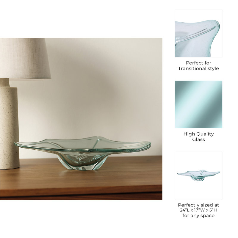 Handmade Glass Decorative Bowl, Teal