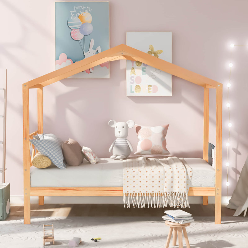 Lit maison avec espace de rangement, Simple