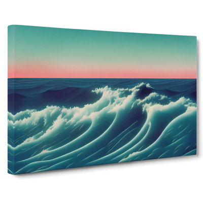Ocean Wave Sunset Vol.3 - Wrapped Canvas