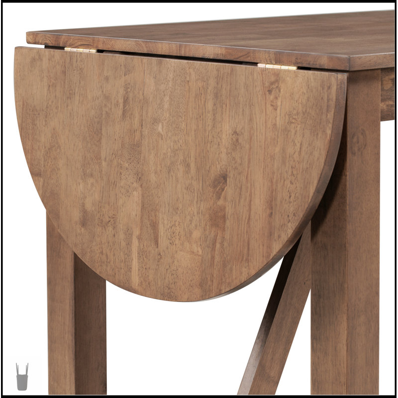 Ensemble de salle à manger 3 pièces à hauteur de comptoir avec table à abattants et chaises rembourrées pour espaces compacts