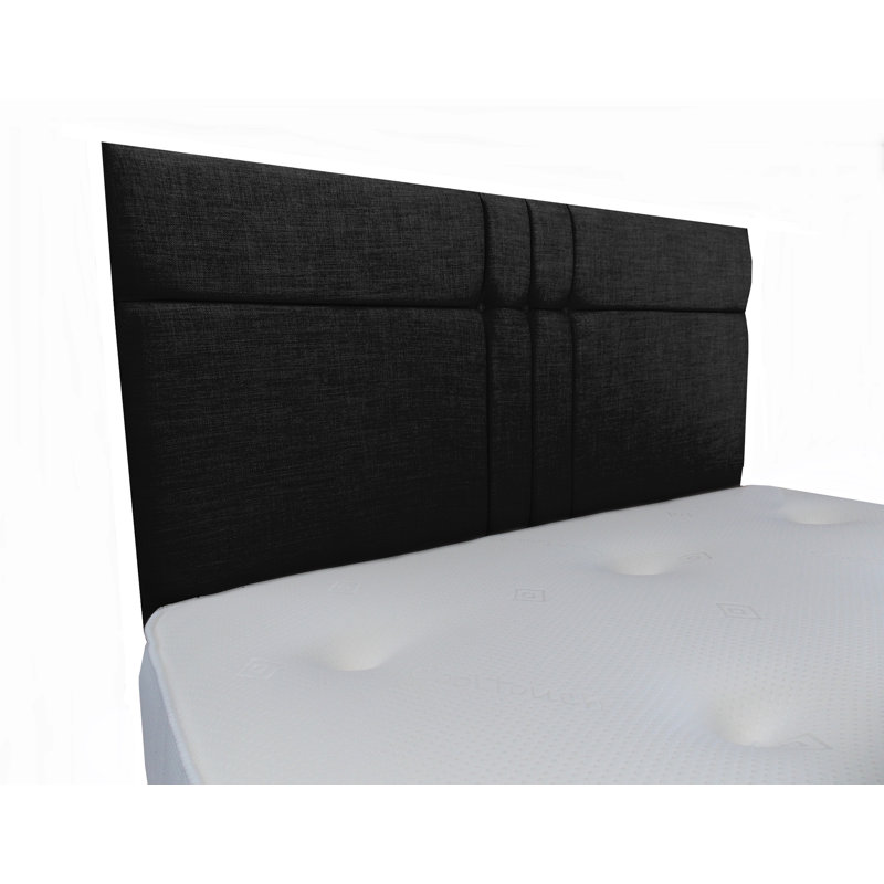 Upholstered Headboard, Black, Kingsize (5'), Plush Velvet