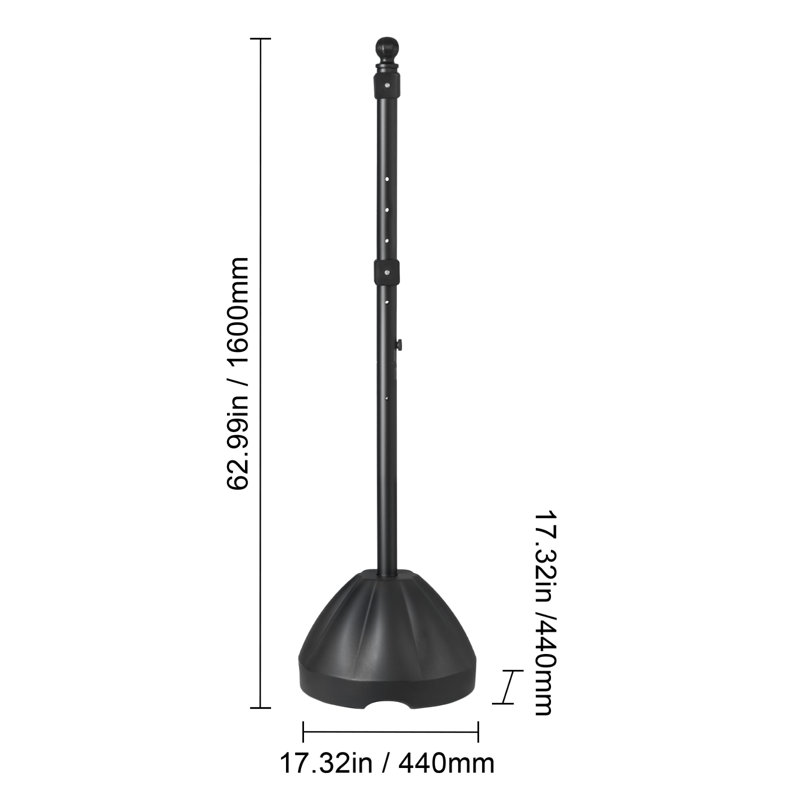 Portable Sign Post 5 ft Sign Stands with Hard Plastic Base, for No Parking Street Signs, Handicap Parking Sign, Movable Sign Stand with Wheels, Hardwares, Heavy-Duty Q235 Steel, Black