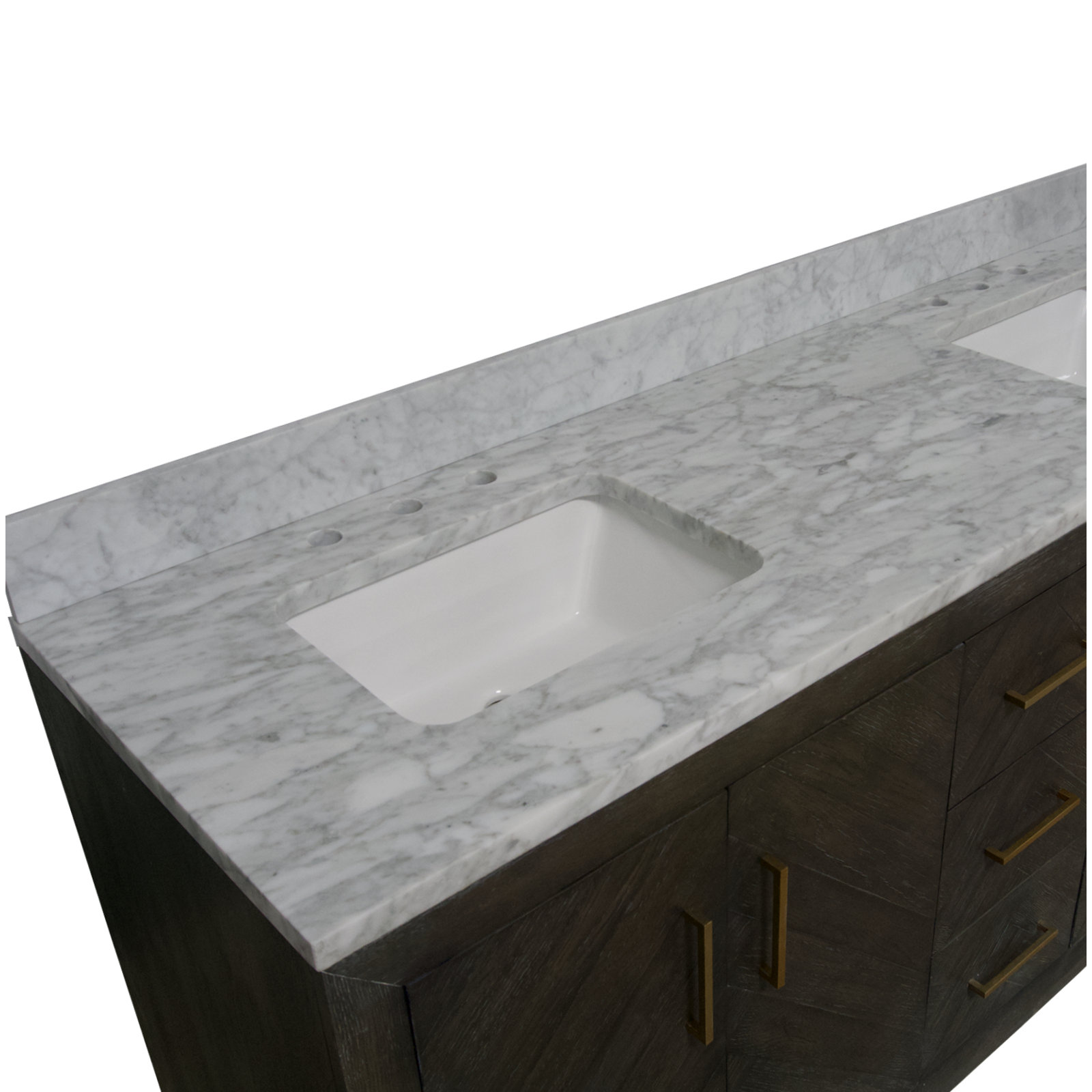 Sadelle 72'' Double Bathroom Vanity, Dark Oak